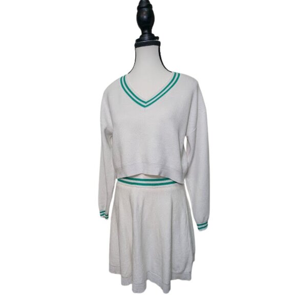 House of Harlow 1960 Dresses & Skirts - House of Harlow 1960 x Revolve White Knit Varsity Sweater & Skirt Set – Size M